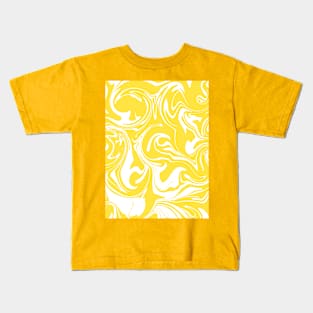 Spill - Lemon Yellow and White Kids T-Shirt